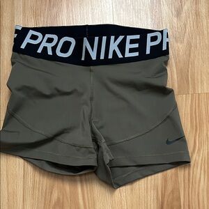 Nike Pro Olive and Black Athletic Shorts